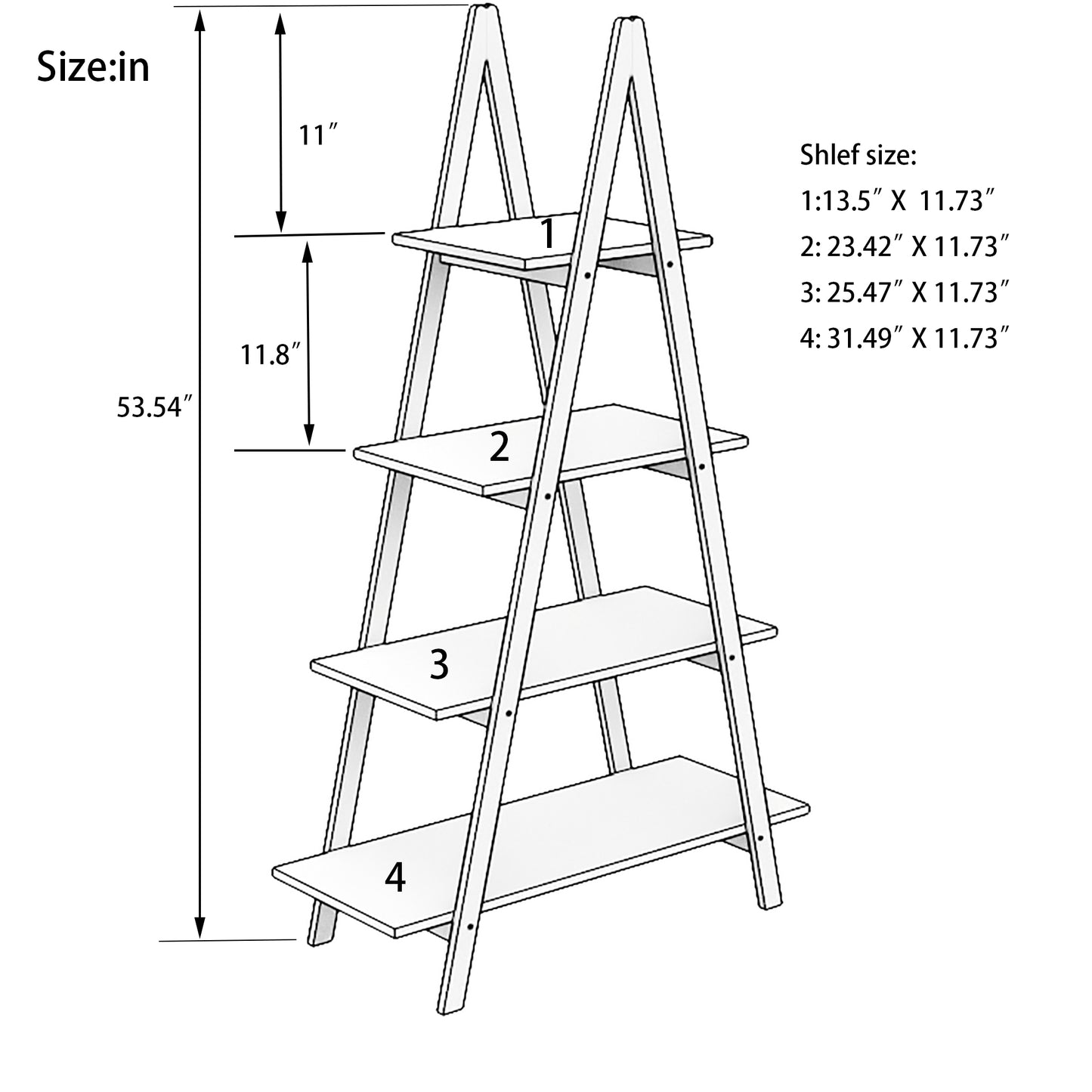 Solid Bamboo Wood A-Frame Ladder Bookshelf – Sustainable Display Rack