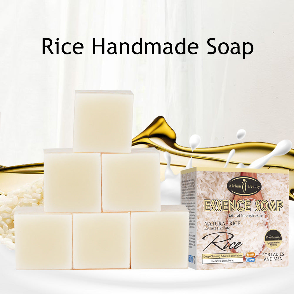 Handmade Rice Soap – Brightening & Moisturizing Body Care (100g)