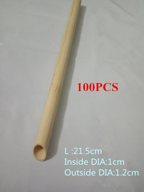 100pcs Reusable Bamboo Straws – Eco-Friendly Carbonized Drinking Straws for Smoothies & Coffee