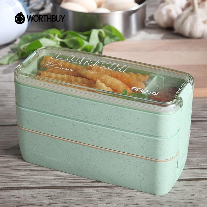 Eco-Friendly Wheat Straw Kids Bento Box – BPA-Free Microwave Lunch Box