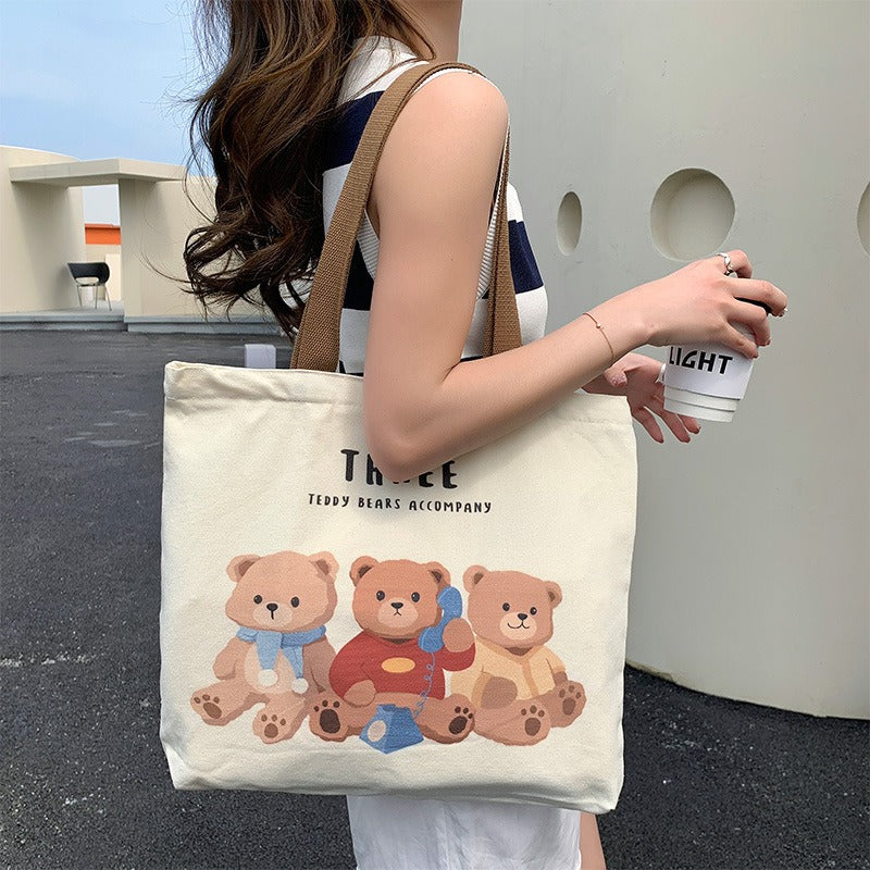 Large Canvas Shoulder Bag – Stylish & Sustainable Tote for Women