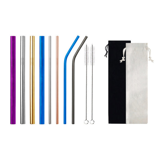 Reusable Stainless Steel Straw Set – Durable & Eco-Friendly Metal Beverage Straws
