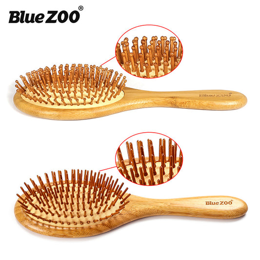 BlueZOO Bamboo Massage Comb – Eco-Friendly Hairbrush for Healthy Scalp & Tangle-Free Hair