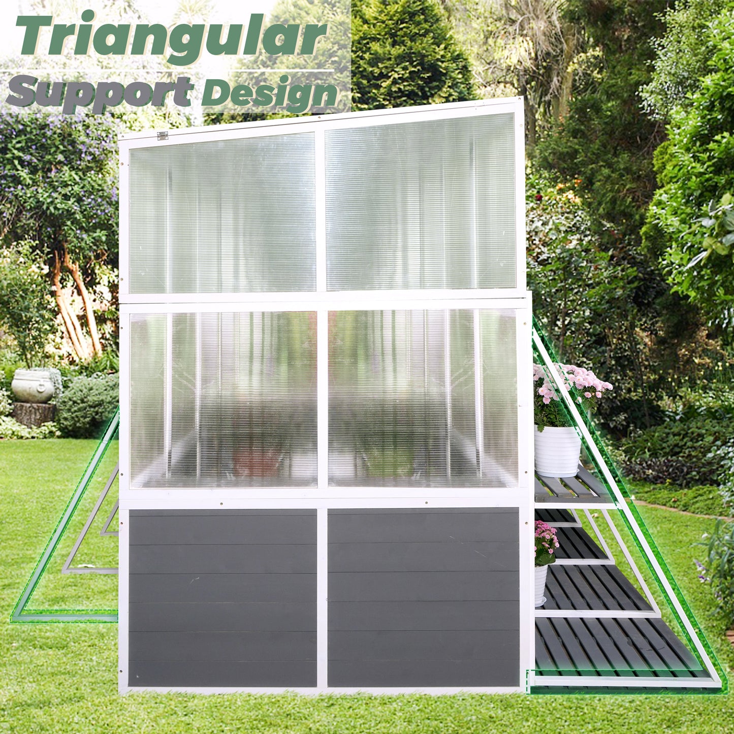 Wooden Lean-To Greenhouse – Heavy-Duty Outdoor Winter Garden Solution