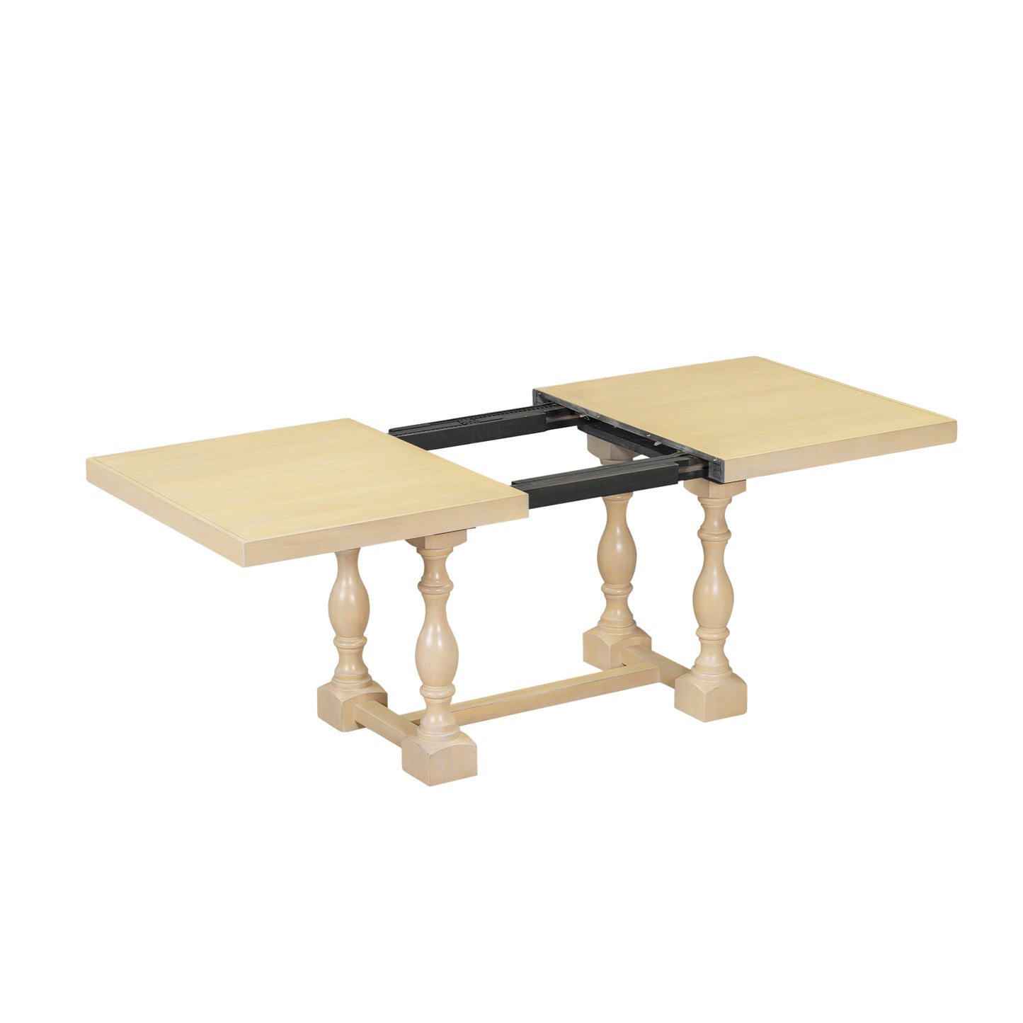 Traditional 6-Piece Extendable Dining Set with Bench – Natural Wood Finish