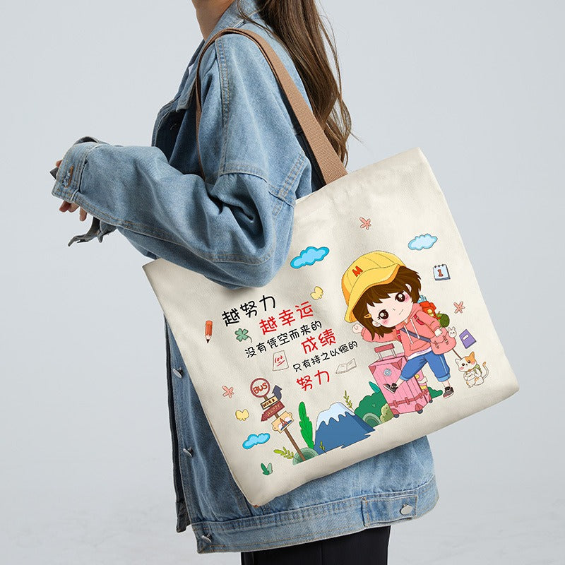 Large Canvas Shoulder Bag – Stylish & Sustainable Tote for Women
