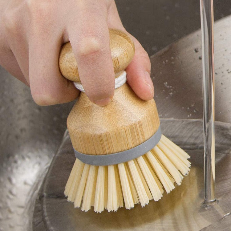 Bamboo Dish Brush with Wooden Handle – Eco-Friendly Kitchen Cleaning Tool