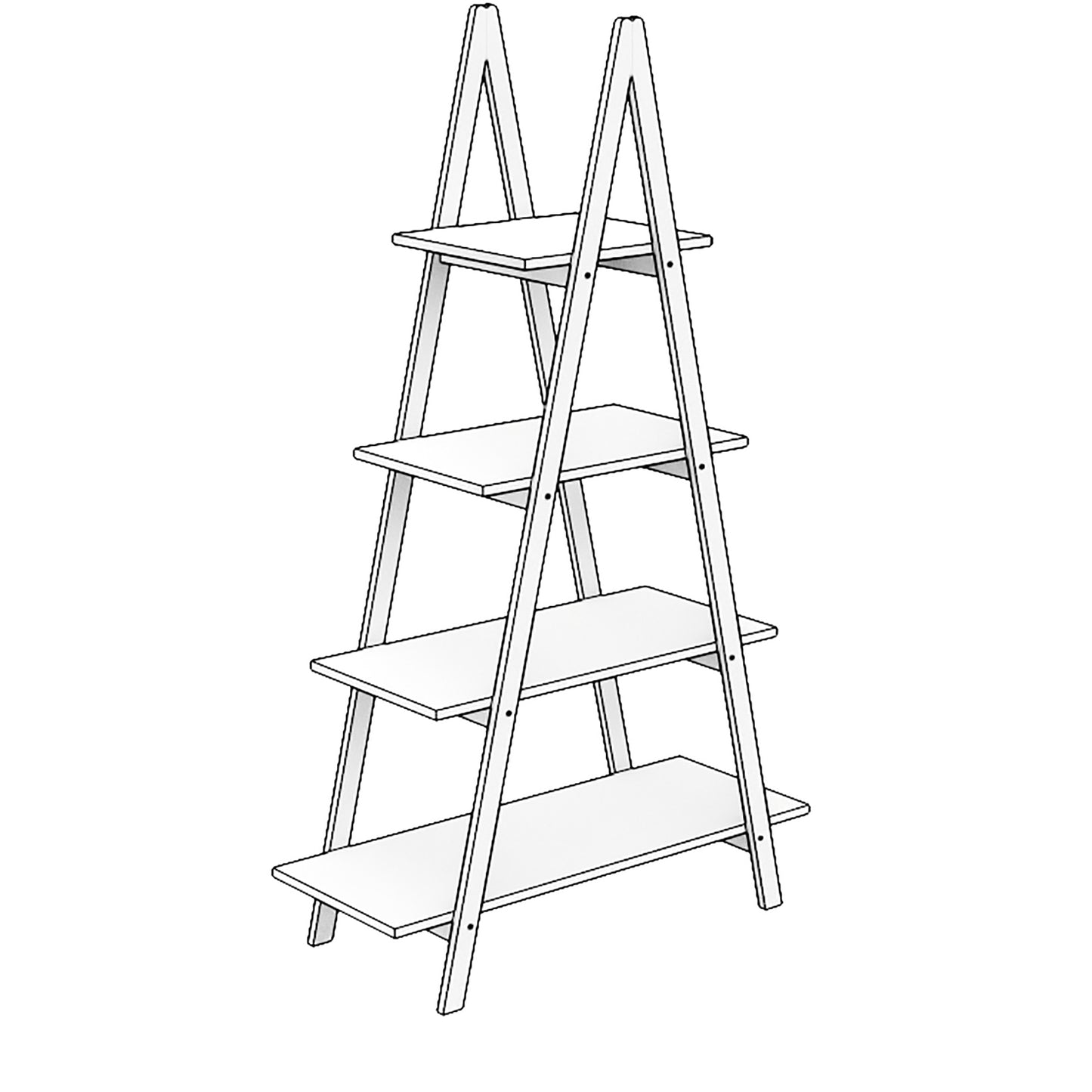 Solid Bamboo Wood A-Frame Ladder Bookshelf – Sustainable Display Rack