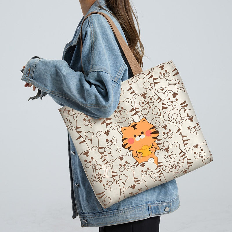 Large Canvas Shoulder Bag – Stylish & Sustainable Tote for Women