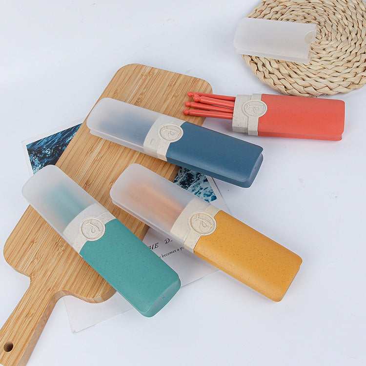 Wheat Straw Portable Cutlery Set – Eco-Friendly Knife, Fork & Spoon