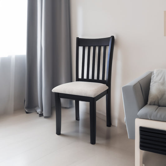 Set of 2 Black Rubberwood Dining Chairs – Stylish & Sustainable Seating