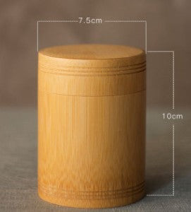 Handmade Bamboo Storage Jars with Wooden Lids – Vintage Style for Spices, Tea, & More