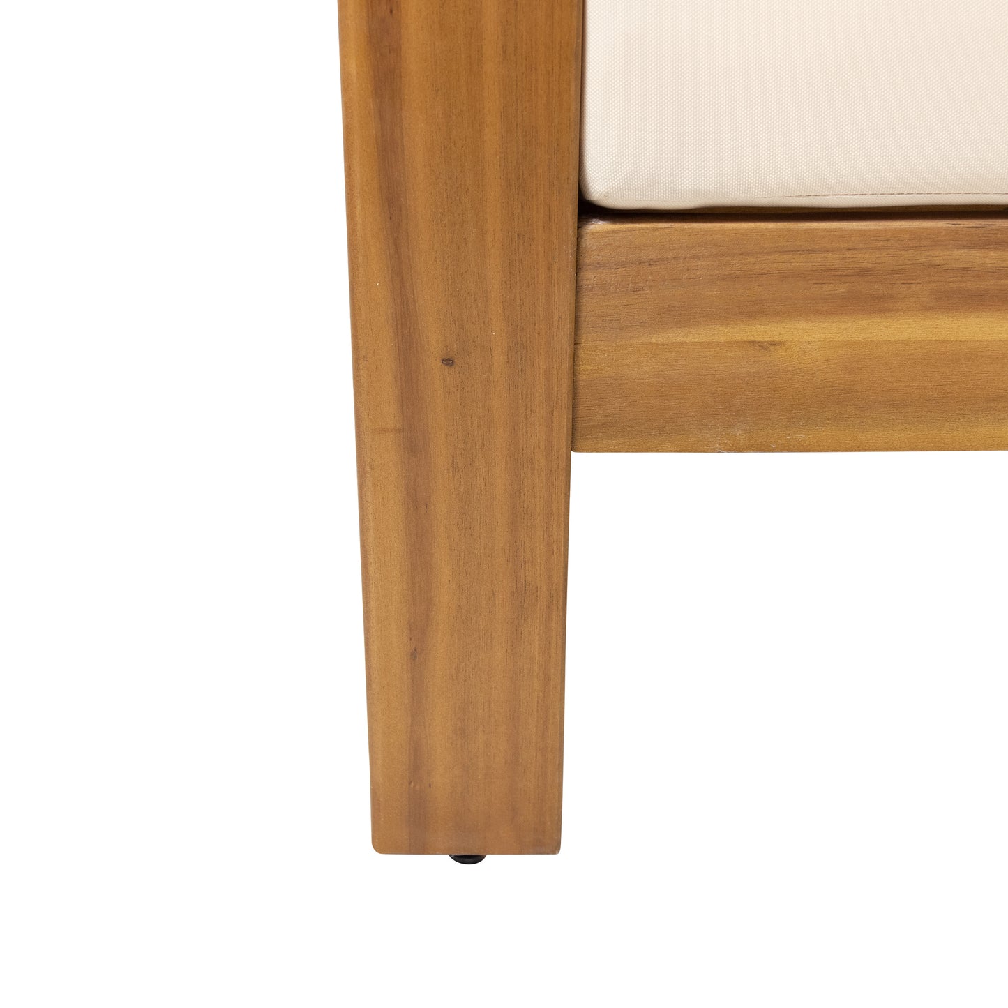 Outdoor Acacia Wood Club Chairs with Cushions – Teak Finish & Beige Comfort