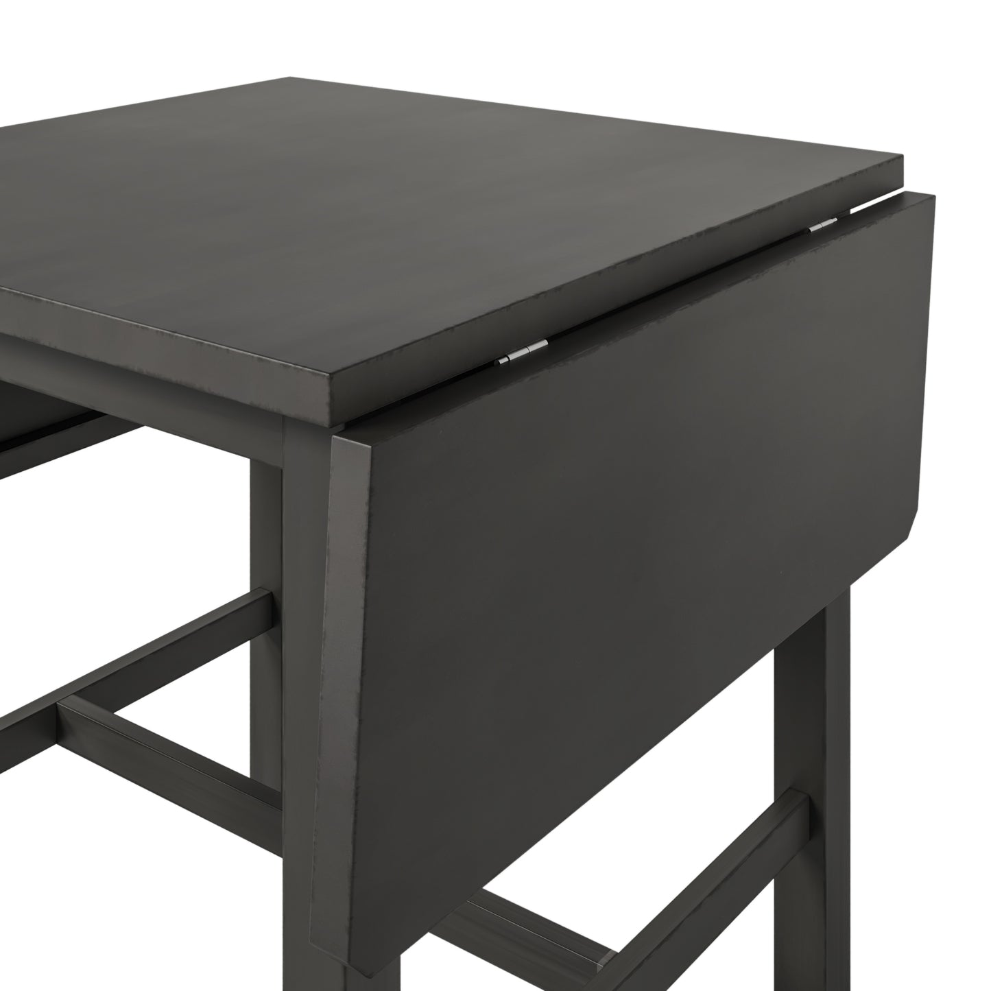 TOPMAX 5-Piece Gray Wooden Dining Set with Expandable Table