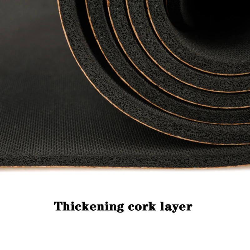 Natural Cork Yoga Mat – Non-Slip Eco-Friendly Fitness & Pilates Mat with Body Alignment Lines
