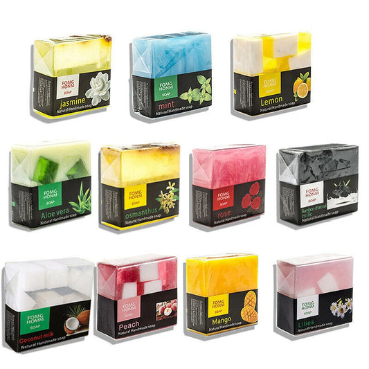Thai Natural Fruit Soap – Rose & Bamboo Charcoal Exfoliating Bath Bar