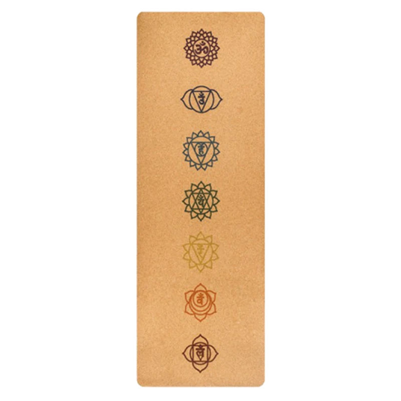 Natural Cork Yoga Mat – Non-Slip Eco-Friendly Fitness & Pilates Mat with Body Alignment Lines