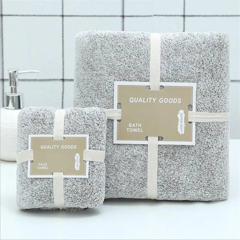 Soft Bamboo Charcoal Coral Velvet Bath Towel – Ultra-Absorbent & Eco-Friendly